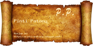 Pinti Patony névjegykártya